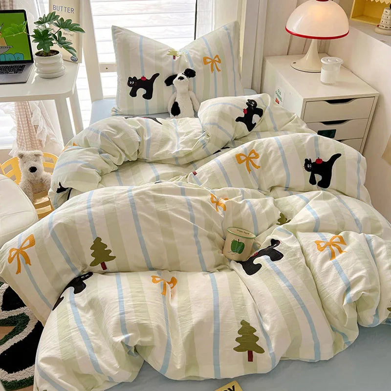 DecorBites™ Cartoon Style Cotton Printed Bedding Sets in Single/Double Size