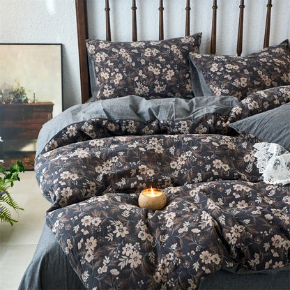 DecorBites™ 100% Cotton Double-Layer Floral Jacquard Duvet Cover Set