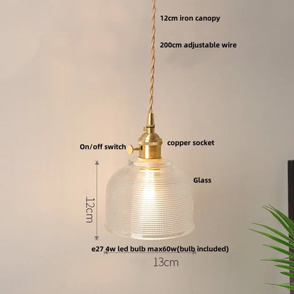 DecorBites™ Glass LED Pendant Lamp: Nordic Modern Design, Adjustable Hanging Light Fixture