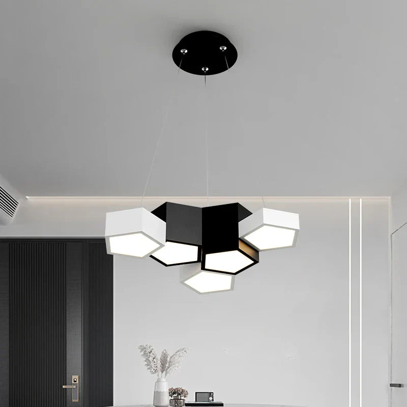 DecorBites™ Black White Diamond LED Ceiling Chandelier for Modern Home and Office