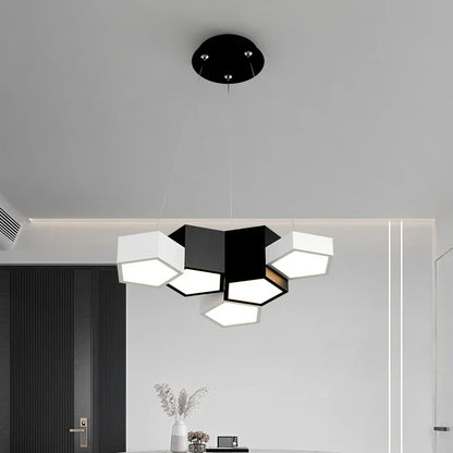 DecorBites™ Black White Diamond LED Ceiling Chandelier for Modern Home and Office