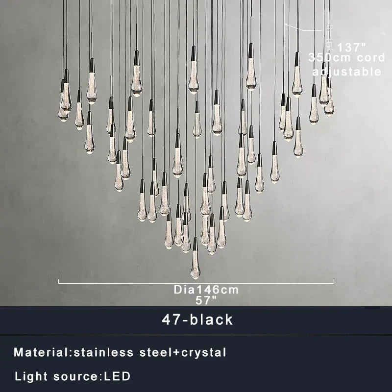 DecorBites™ Crystal Water-drop Ceiling Chandelier: Elegant Dining Table Lighting Fixture