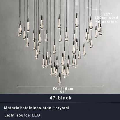 DecorBites™ Crystal Water-drop Ceiling Chandelier, Elegant Dining Room Décor.