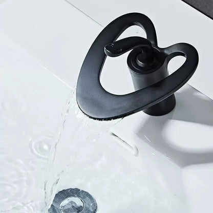 DecorBites™ Black Gray Brass Waterfall Basin Faucet Hot Cold Mixer Tap White Gold