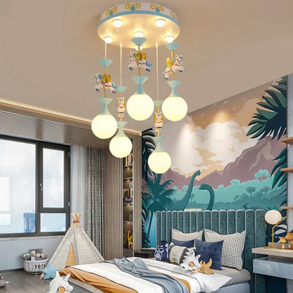 DecorBites™ Children's Carousel LED Chandeliers: Nordic Princess Decor Pendant Lights for Living Room