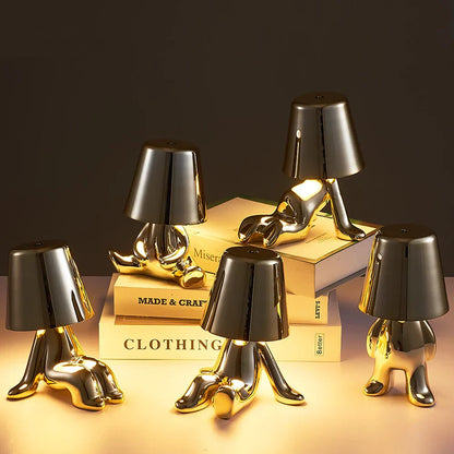 DecorBites™ Little Golden Man Table Lamp - Art Decor Night Light for Living Room and Children's Room