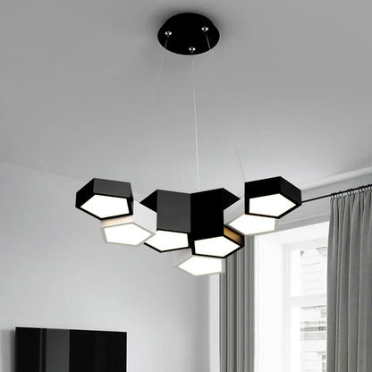 DecorBites™ Black White Diamond LED Ceiling Chandelier for Modern Home and Office