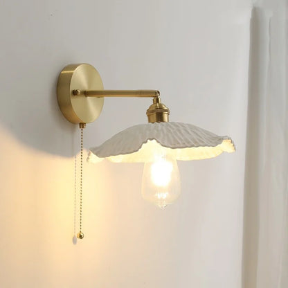 DecorBites™ Ceramic Copper LED Wall Light with Pull Chain Switch for Modern Nordic Home Decor