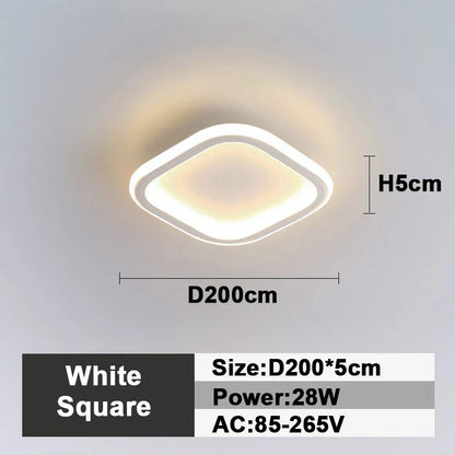 DecorBites™ LED Ceiling Lamp: Square Round Indoor Lighting, Bedroom, Entrance Hall, Neutral/Cool/Warm White