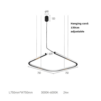 DecorBites™ LED Square Sensor Chandelier for Living Room Lighting