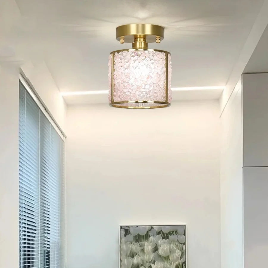 DecorBites™ Copper Canopy LED Ceiling Light Glass Crystal Nordic Modern Decor for Home
