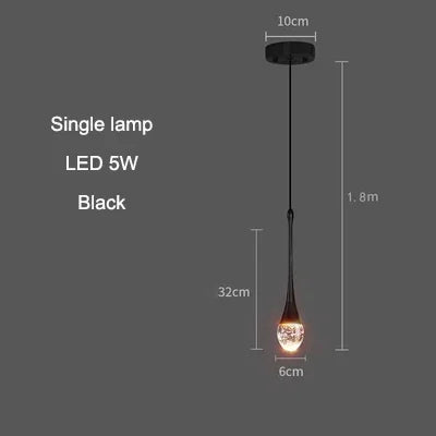 DecorBites™ Bubble Crystal Chandelier Hanging Lamp: Modern LED Pendant Lights for Home Decor
