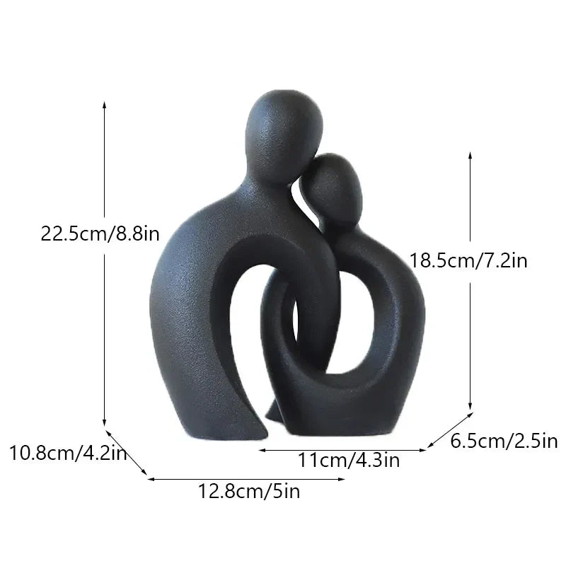 DecorBites™ Couple Love Sculpture Modern Nordic Abstract Ceramic Figurine Home Decor