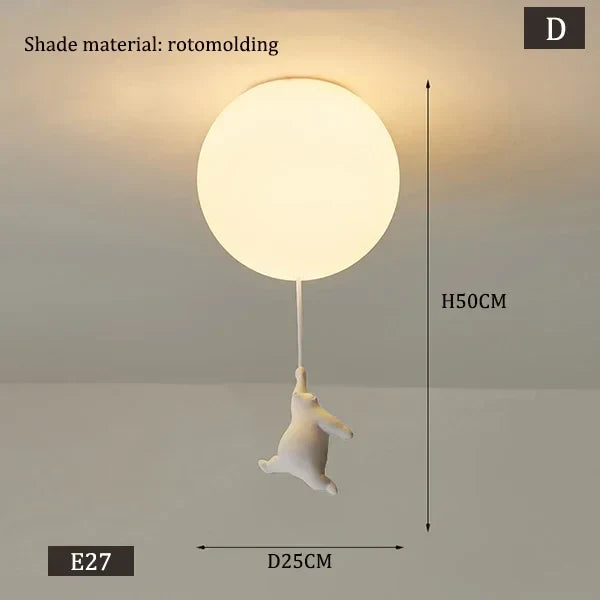 DecorBites™ Kids Bear LED Ceiling Light - Designer Bedroom Pendant Lamp