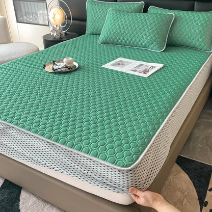 DecorBites™ Cool Summer Bed Mat Set Queen - High-quality Ice Silk Fabric