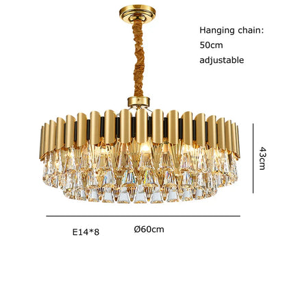 DecorBites™ Gold Crystal Chandelier Lights LED Nordic Classic Living Room Lamparas