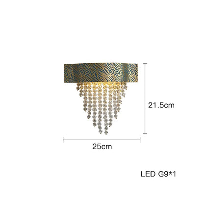 DecorBites™ Blue Copper Crystal LED Ceiling Chandelier for Dinning Room