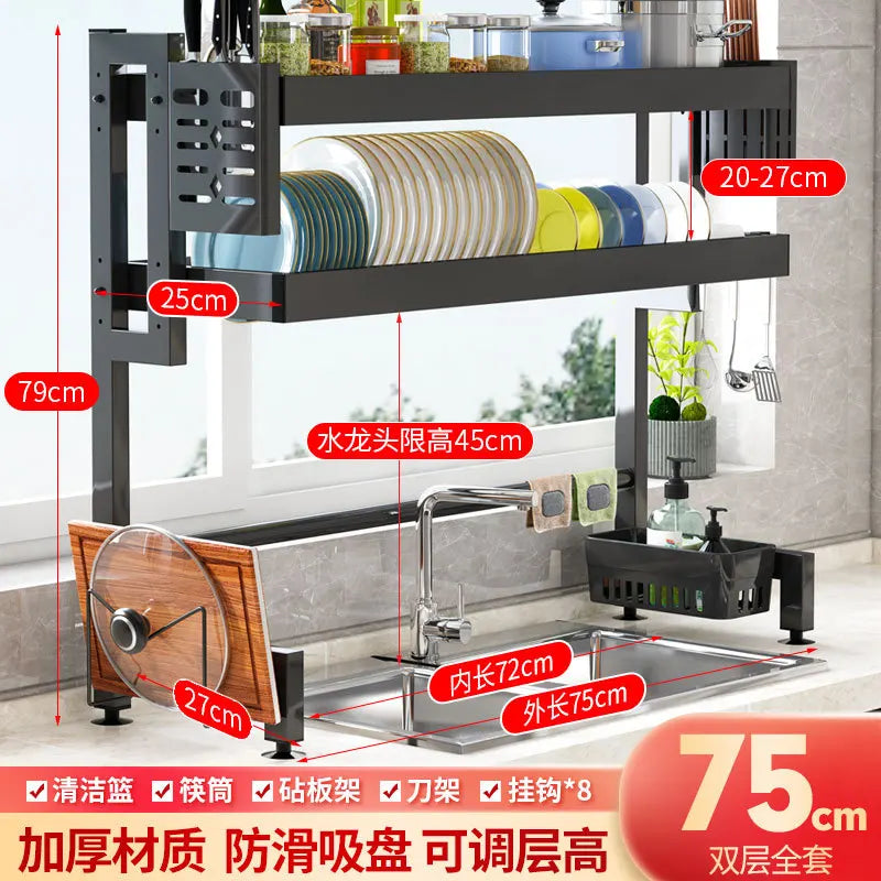 ™ Kitchen Sink Dish Drying Rack Cutlery Organizer Shelf Counter Storage