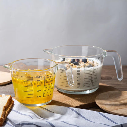 DecorBites™ Borosilicate Glass Measuring Cup Jug, Large Capacity for Baking, Cooking, Kitchen