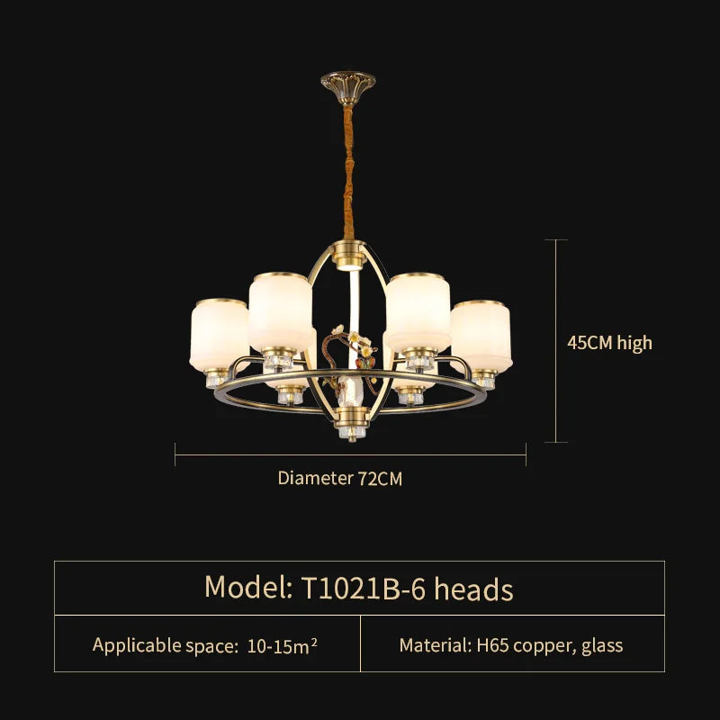 DecorBites™ Luxe Jade Chandelier for Living Room and Villa Hall