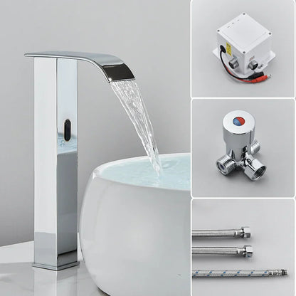 DecorBites™ Automatic Sensor Waterfall Basin Faucet - Touchless Bathroom Sink Tap