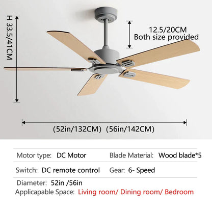 DecorBites™ 56-Inch Black Industrial Style Ceiling Fan with Remote Control for Indoor Use