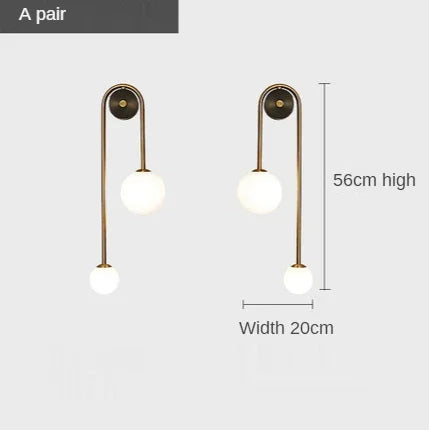 DecorBites™ Glass Ball LED Wall Lamp: Modern Round Gold Iron Light for Bedroom, Living Room
