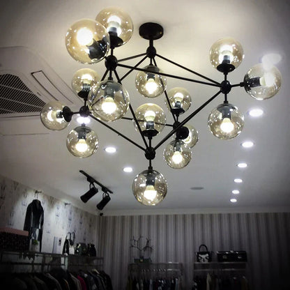 DecorBites™ Glass Bean Industrial Pendant Light for Living Room Bedroom Loft