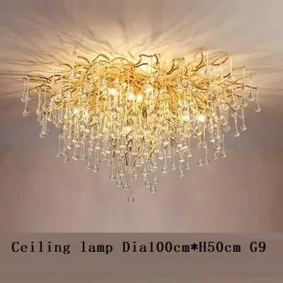 DecorBites™ Crystal Branch Chandelier for Living Bedroom Decoration LED Pendant Light