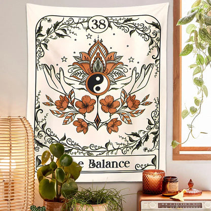 DecorBites™ Balance Tarot Tapestry Wall Hanging - Mystical Bohemian Sun Moon Decor