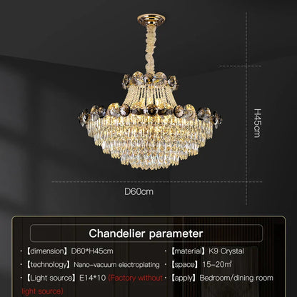 DecorBites™ Crystal Light Luxury Chandelier for Living Room Dining Bedroom