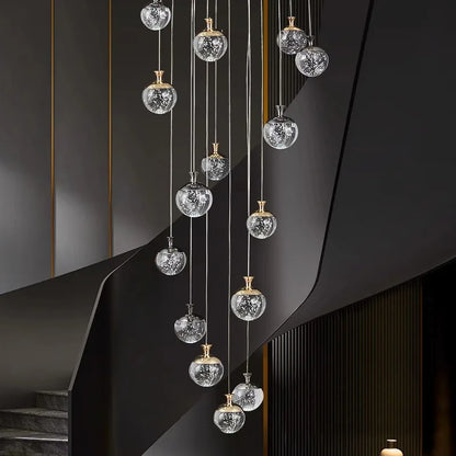 DecorBites™ Crystal Chandelier Stair Pendant Lamp Living Room Pendant Lights Interior Lighting
