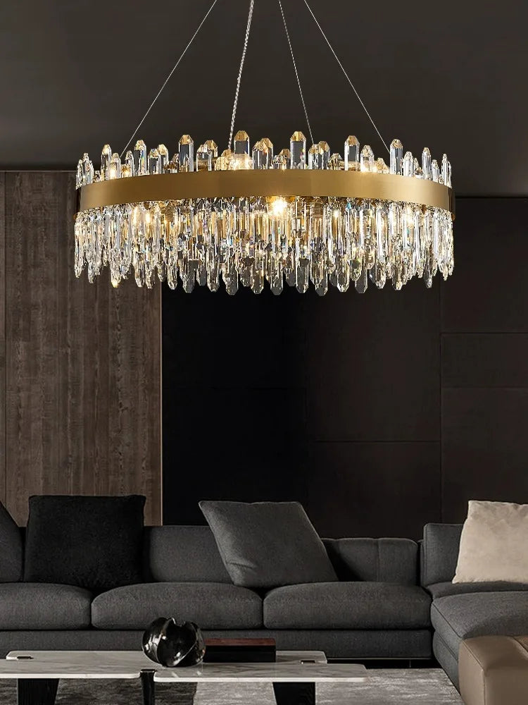 DecorBites™ Crystal Chandelier LED Dining Room Light Gold Lustres