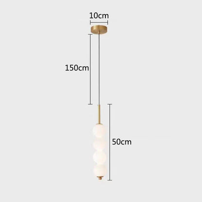 DecorBites™ LED White Pearl Glass Pendant Lights for Kitchen Bar Decor - Bubble Hanging Lamp