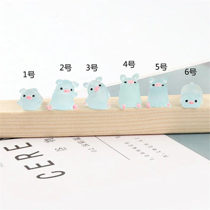 DecorBites™ Kawaii Pig Miniatures Terrarium Figurines 6pcs Crafts Home Decoration