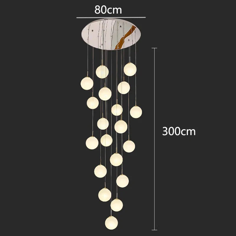 DecorBites™ Crystal Chandelier Stair Pendant Light Modern Interior Lighting for Living Room