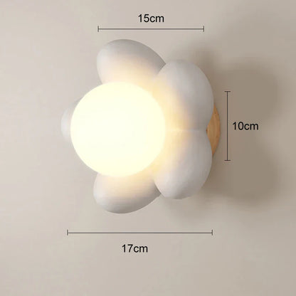 DecorBites™ Cream Flower Wall Lamp: Nordic Style Indoor Lighting for Living Room and Bedroom