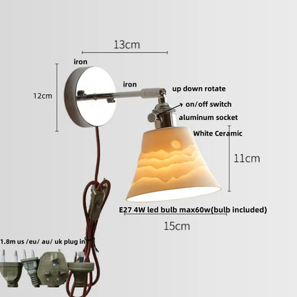 DecorBites™ Ceramic LED Wall Light Sconce, Pull Chain Switch, Modern Style