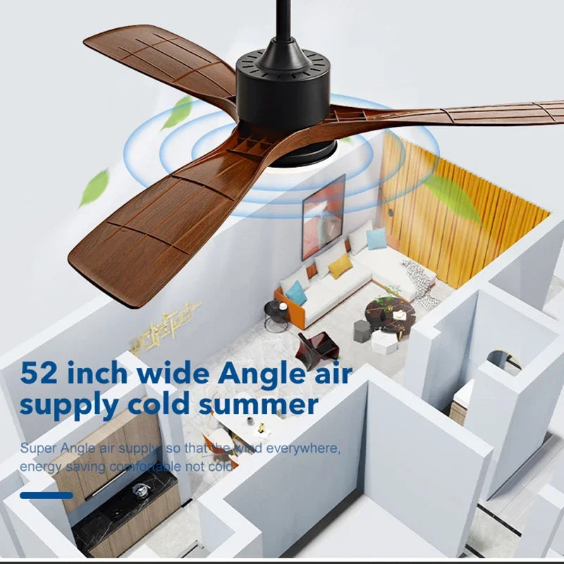 DecorBites™ 3-Blade DC Ceiling Fan with LED Light & Remote Control.
