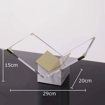 DecorBites™ Acrylic Bookshelf Marble Base Organizer Modern Home Decor Shelf Magazine Holder