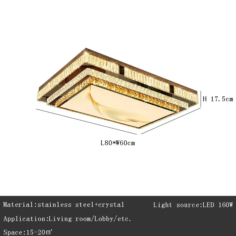 DecorBites™ Gold Crystal Ceiling Lights LED Minimalist Luxury Lighting - Stainless Steel Crystal Luminaires
