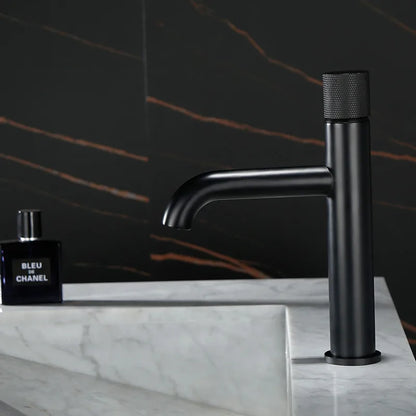 DecorBites™ Brushed Gold Basin Faucet: Solid Brass Hot Water Mixer Sink Tap