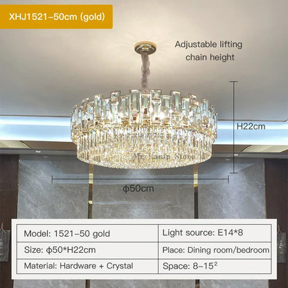 DecorBites™ Crystal Chandelier: Modern Elegant Lighting for Living Room, Bedroom, Kitchen