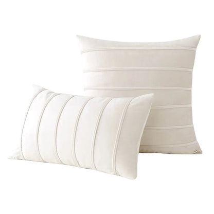 DecorBites™ Blue Velvet Stripe Pillow Covers - 2Pcs Luxury Soft Cushion Cases for Couch