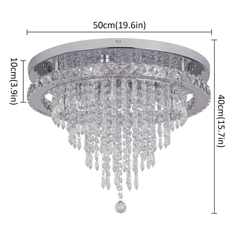 DecorBites™ Crystal Ceiling Lamp Smart LED Chandelier Remote Control Hanging Decor