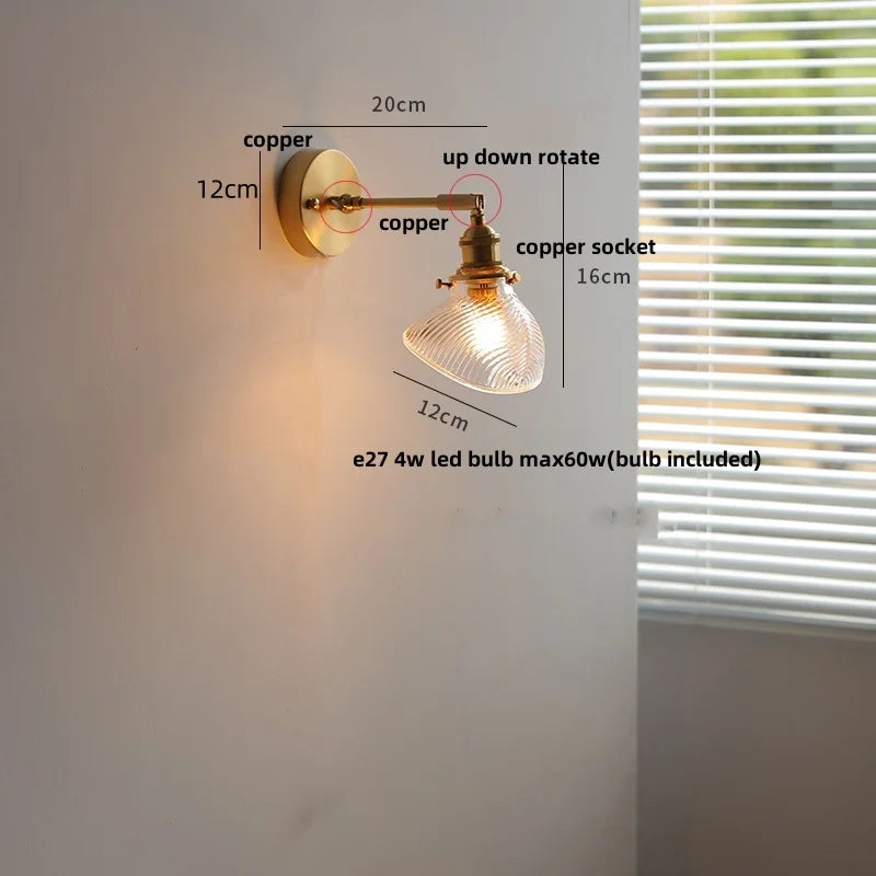 DecorBites™ Brass Swing Arm LED Wall Light Fixture with Rotatable Arms & Pull Chain Switch