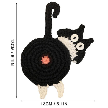 DecorBites™ Cat Butt Coasters: Handmade Funny Kitties Cup Mat - Set of 4
