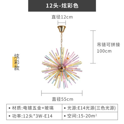 DecorBites™ Dandelion Chandelier Lighting - Nordic Sphere Rainbow Pendant Light, Personalized Creative Design