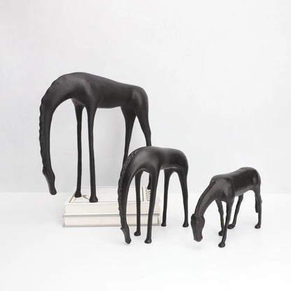 DecorBites™ Abstract Horse Iron Sculpture - Metal Animal Figurine for Home Decor