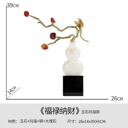 DecorBites™ Crystal Jade Gourd Wealth Ornament - Modern Light Luxury Accent Piece